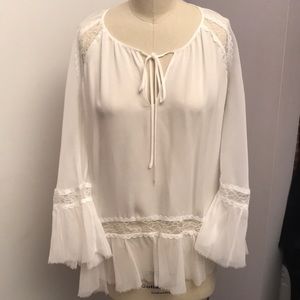 Alice + Olivia Silk White Top